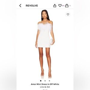 Line and Dot White Satin dress